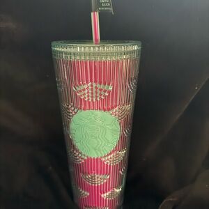 Starbucks Vibrant Pink and Teal Tumbler